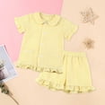 thumbnail image 4 of JSCDRPDWL 2 Piece Outfits 18 Month Girl Outfits Girls Birthday Outfit Girls Soccer Shirt + Girls Soccer Shorts Clothes for 11 Year Old Girls, Yellow 1-2 Years, 4 of 4