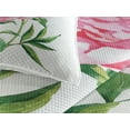 thumbnail image 3 of Ambesonne Nature Quilted Coverlet 3 Pcs, Vintage Peony, King Size, Pink White Green, 3 of 4