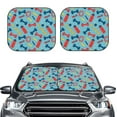 thumbnail image 2 of Windshield Sun Shade, Cartoon Dumbbell Foldable Car Sun Shade Windshield For Front, 2 Pieces, 2 of 4