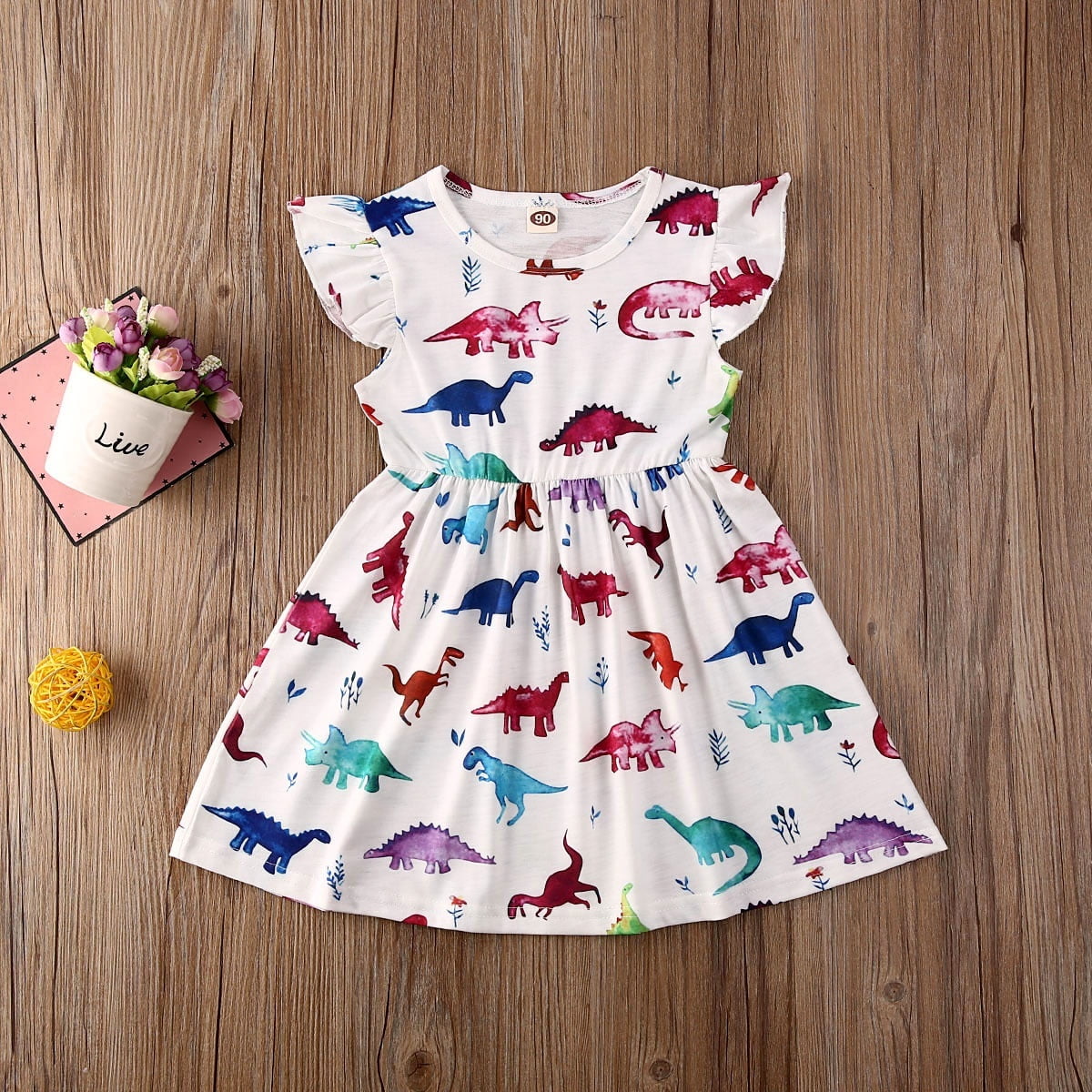 Toddler Baby Kid Girls Dinosaur Dress Summer Ruffles Cartoon A line Dress For Girls Children Costumes Walmart