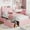 Pink, variant on Platform Bed Frame, Faux Fur Upholstered Bed with Storage Headboard & 2 Drawers, Sturdy Slats, No Box Spring, Beige