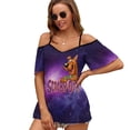 thumbnail image 5 of Scooby Doo Women's T Shirt Short Sleeve Off Shoulder Camisole Tee Shirt Top Summer Breathable Adjustable Cold Shoulder T-Shirt, 5 of 6