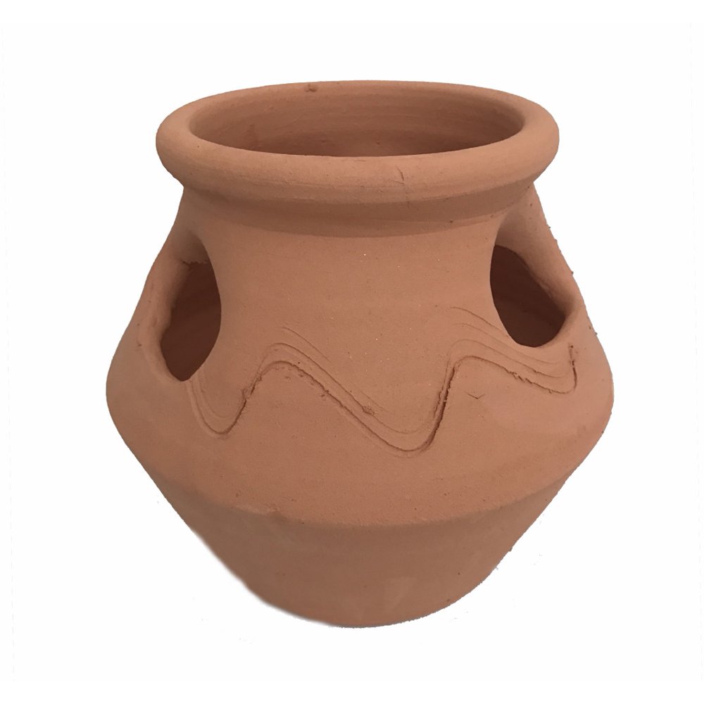 Satellite Terra Cotta Strawberry Pot Herb Jar 3 Pocket 1 Gallon 7.