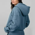 thumbnail image 5 of safuny Womens Zip Up Hoodies Fleece Jackets Oversized Sweatshirts with Hidden Pocket Fall Winter Fashion Coat Blue _x M, 5 of 9