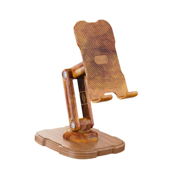 Soporte para teléfono con rotación de 360 grados, plegable, portátil, ángulo ajustable De madera