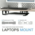 thumbnail image 4 of Under Desk Laptop Mount, Metal Under Desk Storage Shelf Notebook Arm Mount Tray for Laptop Keyboard TV Box, 4 of 7