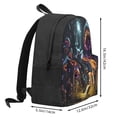 thumbnail image 2 of Lsque Purple Glowing Mushroom Pattern Adult Backpack – Durable & Lightweight PU Canvas Storage Bag , 15” Laptop Compartment, and Multiple Pockets, 2 of 7
