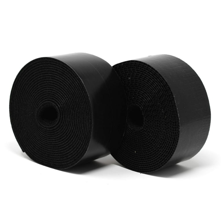 Strenco 2 x 4 Inch - Hook and Loop Strips with Adhesive - 15 Sets - Square  - Heavy Duty Tape - Black Sticky Back Fastener