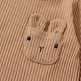 thumbnail image 5 of XIMIN Newborn Baby Boy Easter Outfit Knit Ribbed Bunny Rabbit Skin Ear Pocket Romper Jumpsuit Infant One Piece Clothes, 5 of 9
