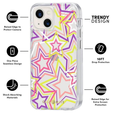 Case-Mate - Print Hardshell Case for iPhone 13 - Neon Stars