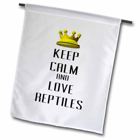 3dRose Gold Crown Keep Calm And Love Reptiles - Garden Flag  12 by 18-inch