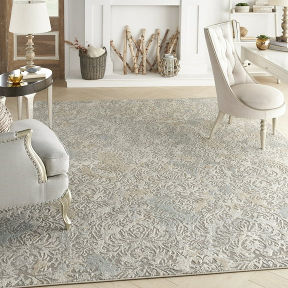 Nourison Soma Modern French Country Grey/Ivory 9' x 12' Area Rugs