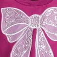 thumbnail image 5 of LIIPEE Girls Outfits Casual Bow Printed Long Sleeve Crew Neck Tops Solid Color Pants Two Piece Set Toddler Kids Breathable Soft Comfortable Cute Daily Clothes,Purple,4-5 Years, 5 of 8