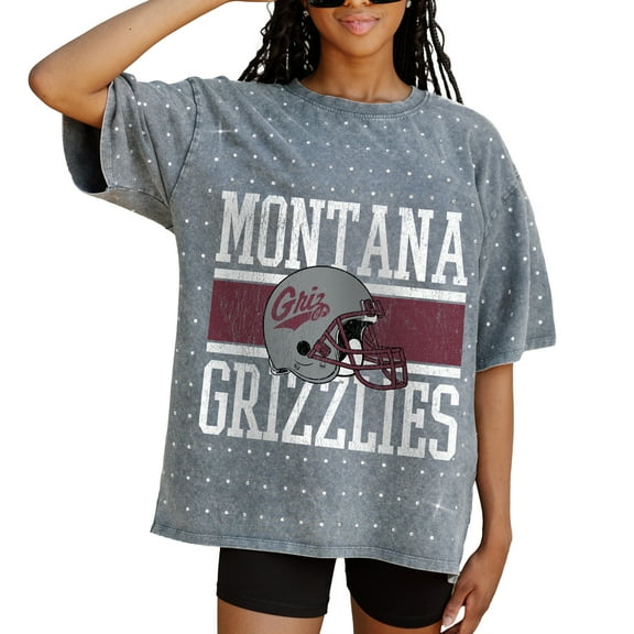 Women's Gameday Couture Gray Montana Grizzlies On the Ball Oversized T-Shirt