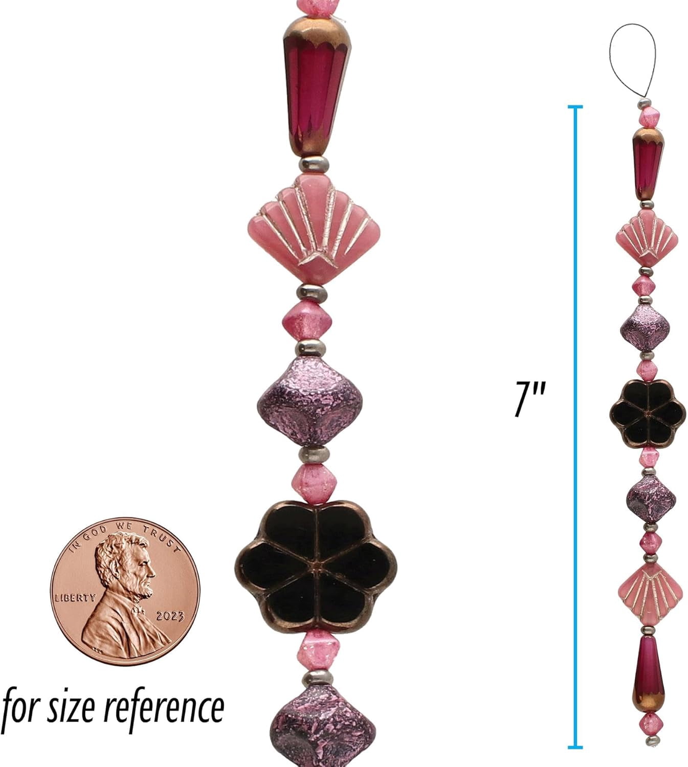 The Beadsmith Czech Glass Strands - Pressed & Table Cut Beads – 6 x 7-Inch Strands, 23 Beads Per Strand – Purple Dance Queen Mix – for Jewelry Making, Decorations & DIY Crafts