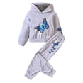 thumbnail image 1 of Gibobby Conjunto de pantalones para niños Tops y pantalones estampados de manga larga para niñas pequeñas, conjunto de 2 uds de ropa de otoño para niños(Gris, 2-3 Años), 1 of 5