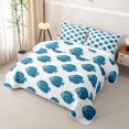 thumbnail image 3 of spefrowx Simple Watercolor Round Discus Fish Quilt Full for Girls Boys, Blue Tropical Sealife Full Bedspread Sets, 3 Pieces, 3 of 7