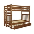 thumbnail image 3 of Bedz King Tall Bunk Beds Twin over Twin Mission Style with End Ladder and a Twin Trundle Espresso, 3 of 3