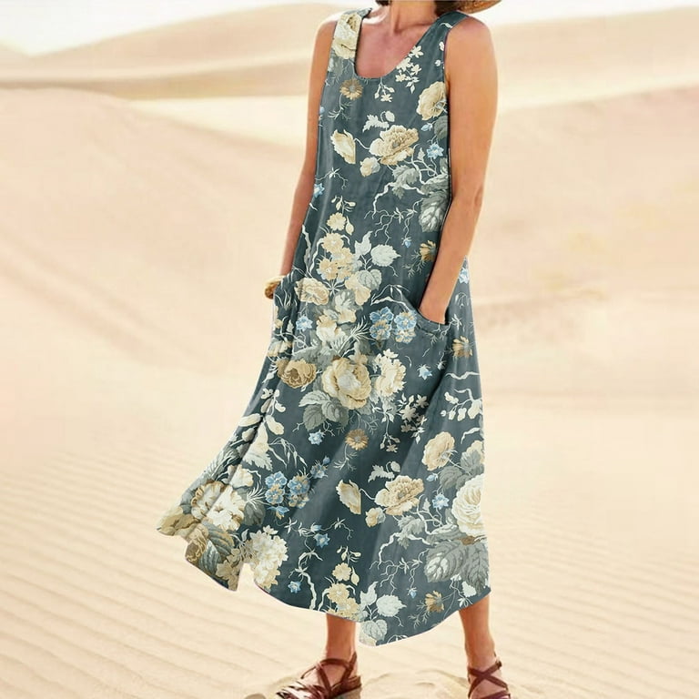 white christmas dresses Women Cotton Dresses Summer Dresses Women Long Dresses Short Sleeve D9 –  SimpleLinenLife