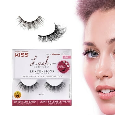KISS Lash Couture LuXtensions, False Eyelashes, Velvet, 12mm, 1 Pair