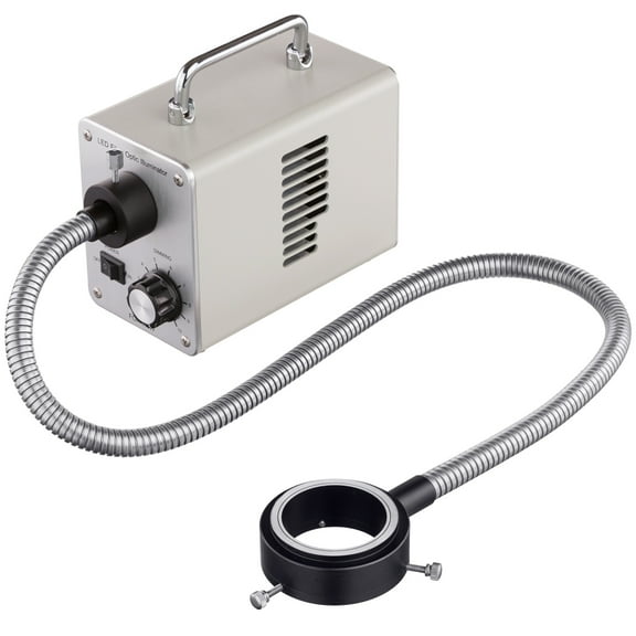 AmScope 50W LED Fiber Optic O-Ring Light Microscope Illuminator New
