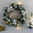 thumbnail image 2 of Christmas Wreatg 10/12/16 Inches LED Christmas Wreath with Pinecones Red Berries, Lighted Christmas Wreath with LED Warm White Lights for Winter Holidays Home Decoration, 2 of 5