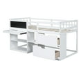 thumbnail image 5 of Twin Size Low Loft Bed with Rolling Desk, Shelf and Drawers - White, 5 of 13