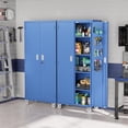 thumbnail image 2 of Ktaxon 72''H Garage Storage Cabinet with Pegboards, Metal Storage Cabinet with Wheels, Locking Doors and Adjustable Shelves, Blue, 2 of 10