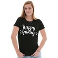 thumbnail image 4 of Happy Friday Weekend Vibes Fun TGIF Womens Fitted Plus Size Graphic Tee Brisco Brands 2X, 4 of 5