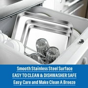 Vesteel Baking Sheet Set of 3 (17.5 + 12 + 10.5), Stainless Steel Baking Pan Oven Tray Cookie Sheet, Healthy & Dishwasher Safe
