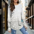 thumbnail image 2 of T Shirts For Women Long Sleeve Top Round Neck Basic Fashion Printed Tshir Thumbhole Tunic Tshirts, 2 of 5