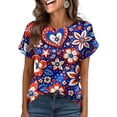 thumbnail image 2 of KDDYLITQ 250 Years Of Shirt Womens 250th Anniversary Printed Crew Neck Red White Blue Blousees Flag Short Sleeve Summer Clothes Independence Comfy Tops Royal Blue 2XL, 2 of 5