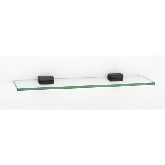Alno A6550-18-CHBRZ Cube 18 Inch Glass Shelf with Brackets Chocolate Bronze