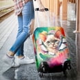 thumbnail image 3 of Funny Watercolor Adorable Devon Rex Peeking Through Torn Paper Effect Travel Luggage Cover Cat Lover Kitten Owner Gifts Suitcase Dust Protective Decor - 00026, 3 of 5