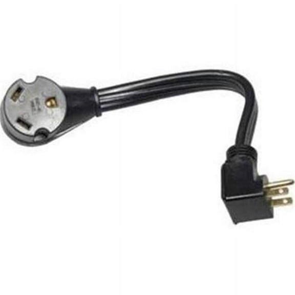 12 in. 30 A Female to 15 A Male Flatwire, Pigtail Power Cord