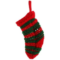 Masteelf Mini Christmas Stockings For Holiday Decor Small Knit Stocking Red And Green Fuzzy Socks For Women Cute Stocking Stuffers Christmas Hanging Socks For Family