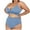 Light blue, variant on Womens Plus Size Swimsuit Summer Beach Sexy Solid High Waisted Bikini Sets Two Piece Swimsuit
