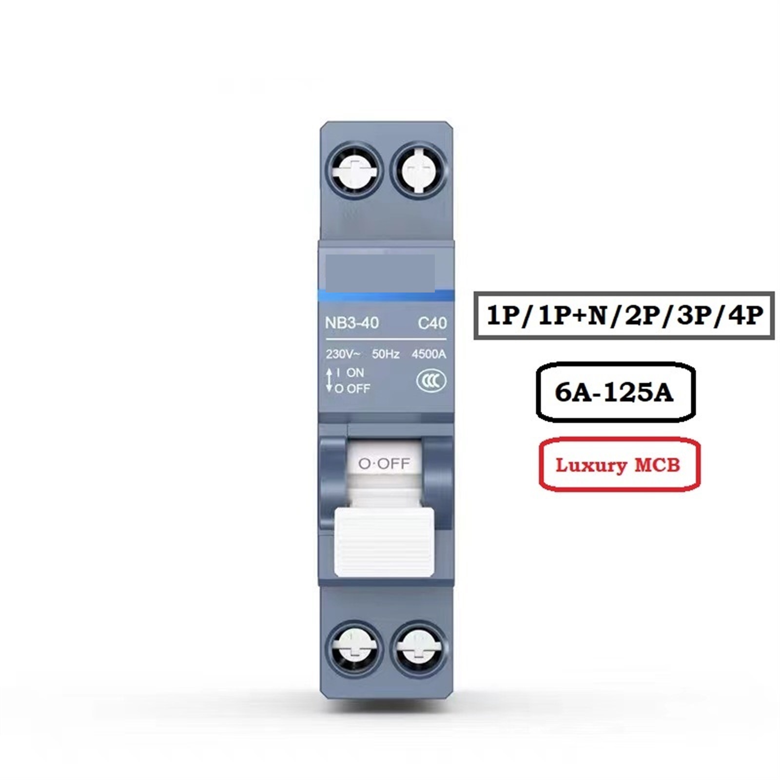 NB3 1P 1P+N 2P 3P 4P AC 230/400V Circuit Breaker DIN Rail Mounting Miniature