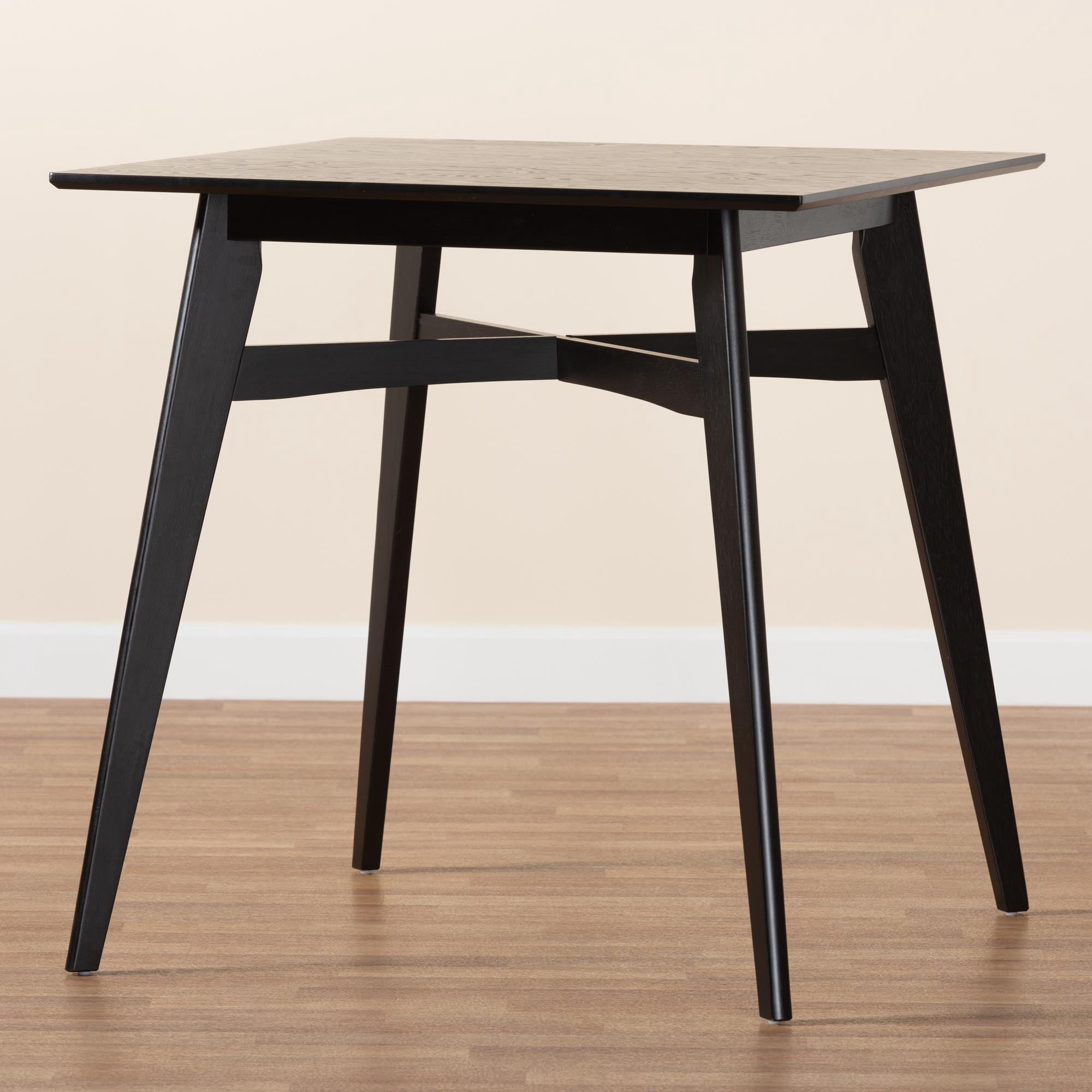 Baxton Studio Leena Mid-Century Modern Black Finished Wood Counter Height Pub Table