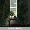 thumbnail image 6 of Lfeey Apartment Decor Blackout Curtains, Tropical Palm Print in Soft Green, Grommet Top Light Blocking, 63 Inch Long, 2 Panels, 6 of 6