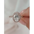 thumbnail image 3 of solitaire jewels 4TCW Oval Moissanite Halo Engagement Ring For Women, 10K Rose Gold, 3 of 5