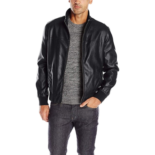 Chaqueta Tommy Hilfiger de piel sintética tipo bomber cortavientos, color negro
