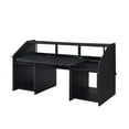 thumbnail image 4 of Pemberly Row Modern Wood Music Desk with Shelves in Black Finish, 4 of 6