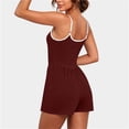 thumbnail image 5 of Ohufall Short Jumpsuit for Women Solid Color Comfort Camisole Summer Casual Wide Leg Short Jumpsuits, 5 of 6