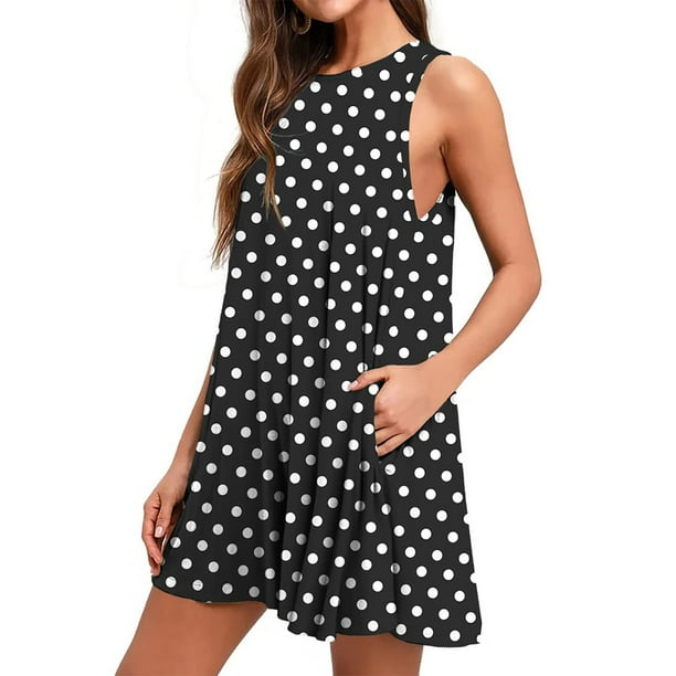 Mujeres verano casual swing camiseta vestidos playa cubrir hasta