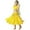 A-6425Yellow, variant on MEZZALL Girls Dance Performance Outfits O-Neck Stage Show Dress For Kids Summer Elastic Waist Solid Color Toddler Dailywear Versatile / 11-12 Years