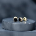 thumbnail image 5 of Rosec Jewels Black Onyx Solitaire Earrings with Diamond - Minimal Stud Earrings (AAA Grade), 10K Yellow Gold, 5 of 9