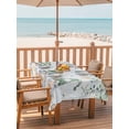 thumbnail image 2 of 60x84 Inch Outdoor Tablecloth with Umbrella Hole Zipper Rectangle Coastal Eucalyptus Rectangular Tablecloths Outside Waterproof Botanical Blue Green Gnomes Leaf Patio Table Cover for Picnic Party, 2 of 8