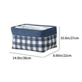 thumbnail image 3 of Hauiodp Blue Checkered Canvas Basket, Canvas Foldable Box, Small Storage Bin, Small Fabric Rectangular Storage Basket, Collapsible Bin for Toy and Clothes Storage, 3 of 7