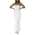 thumbnail image 1 of Kmbangi Robe Longue d'Été pour Femmes Couleur Unie Sans Manches Robe de Soirée Mode Tenue de Club, 1 of 7